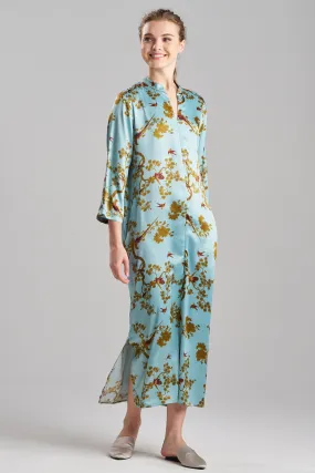 Garden Melody Satin Mandarin Caftan