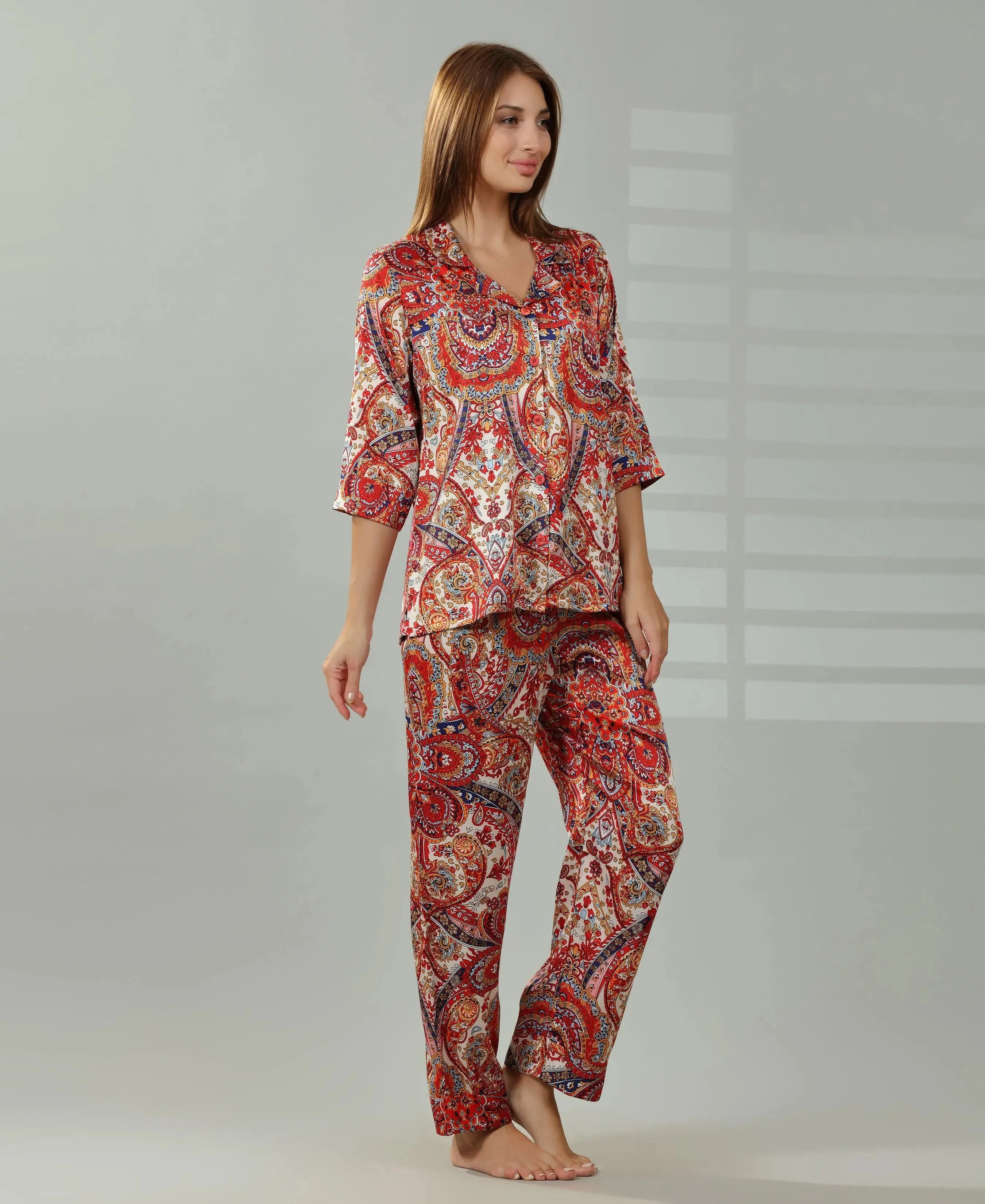 Geometry Print Satin Set