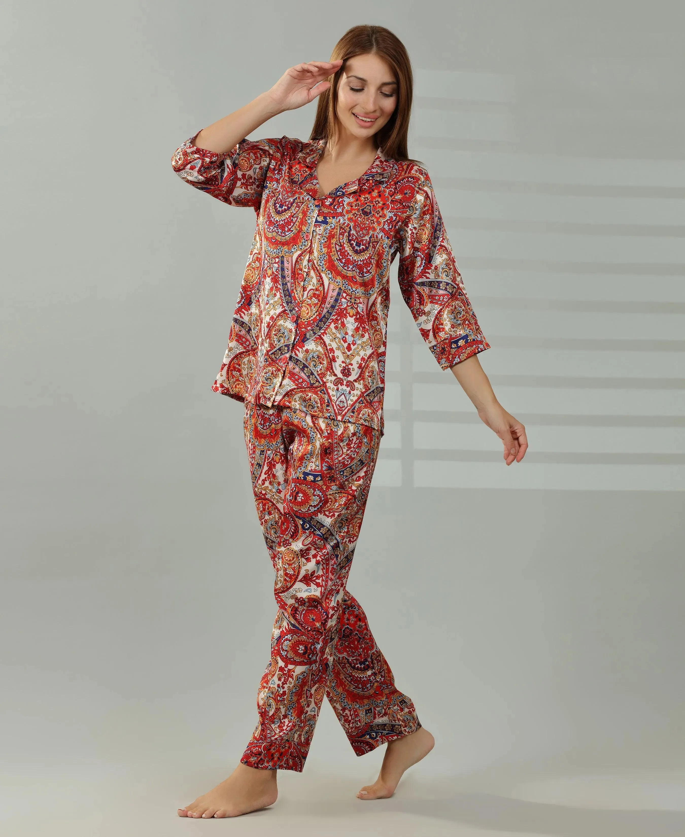 Geometry Print Satin Set